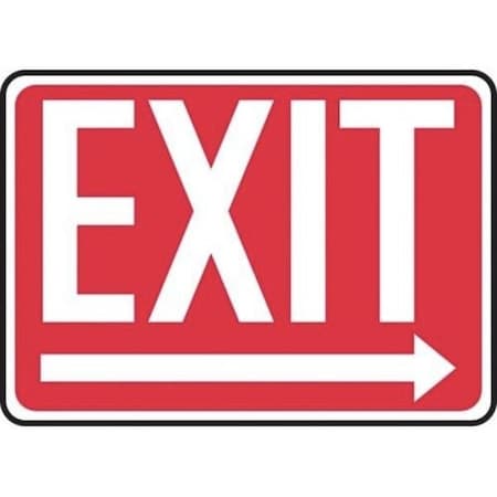 Accuform Exit Sign, Adhesive Poly, 10 in W, 7 in H MEXT448VS